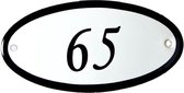Emaille huisnummer ovaal nr. 65 10x5cm