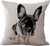 Kussenhoes - Franse Bulldog puppy - Woondecoratie - Hoes voor kussen - 45 x 45 cm