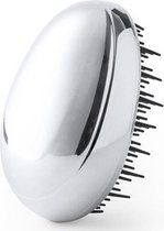 Reis haarborstel anti-klit zilver 9 cm - Haren kammen/borstelen - Haarborstels anti-klit