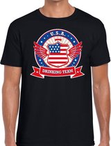 Zwart USA drinking team t-shirt heren XXL