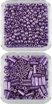 Kralen - Mini Glass Beads - donker roze/lila