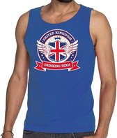 Blauw Engeland drinking team tanktop / mouwloos shirt heren L