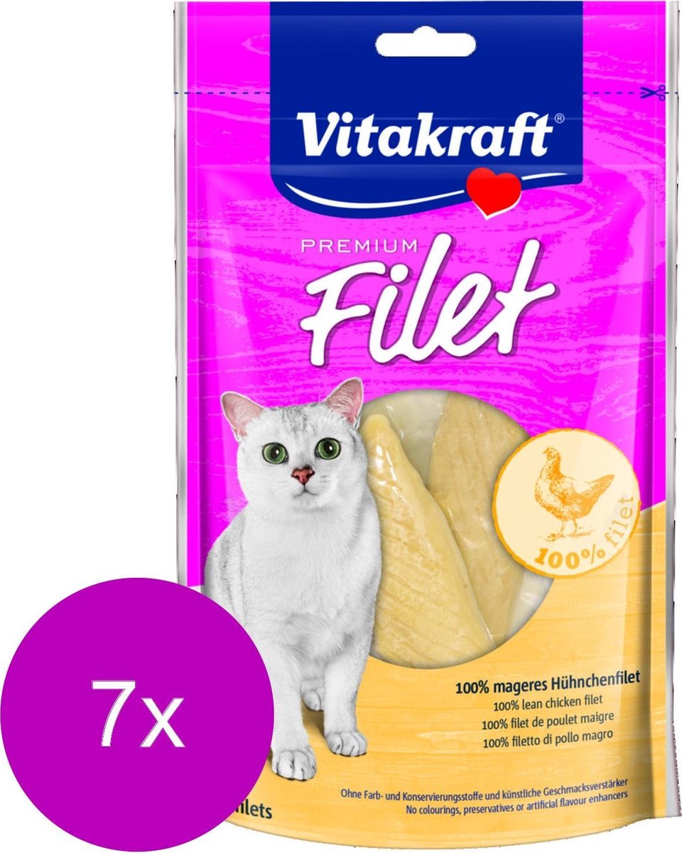 Vitakraft Premium Filet Chicken - Kattensnack - Kip - 7 x 70 g