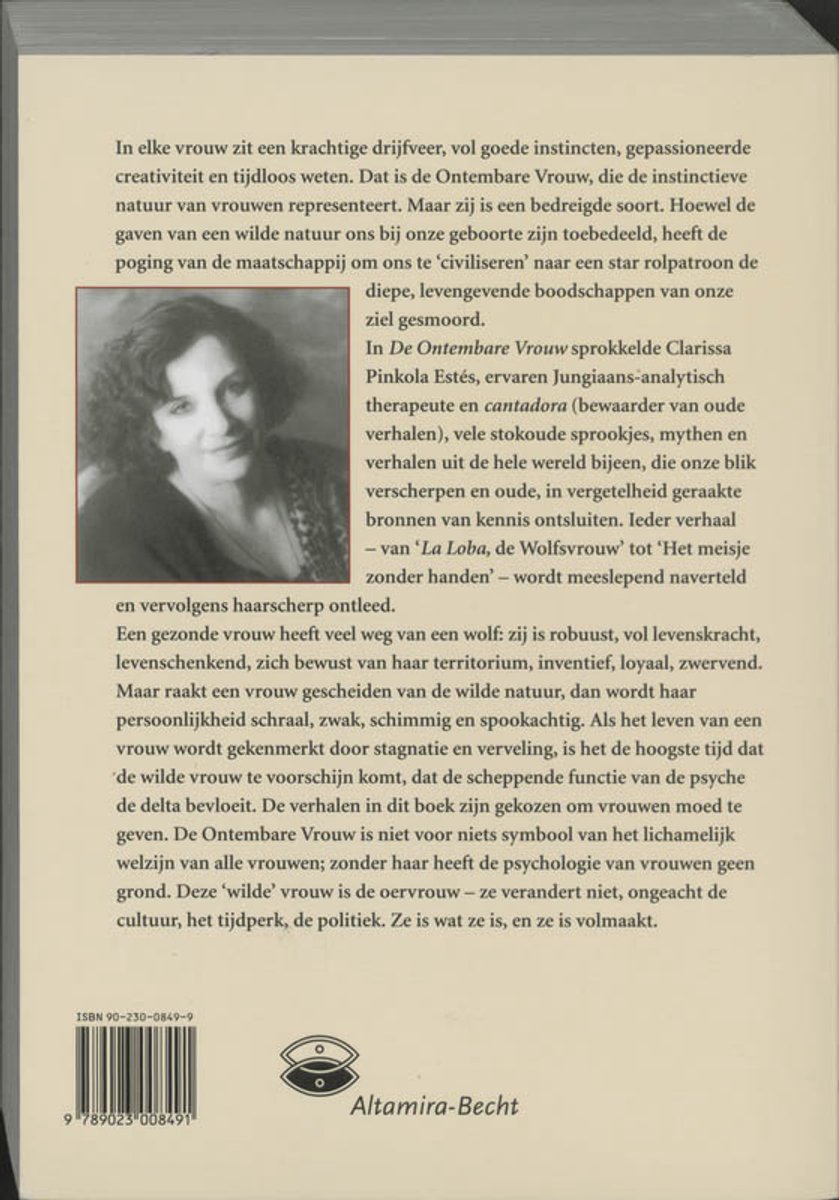 De Ontembare Vrouw - back cover