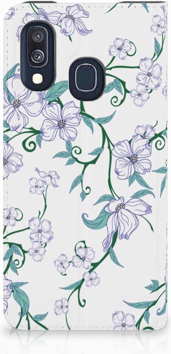 Book Case voor Samsung Galaxy A40 Uniek Smart Cover Blossom White