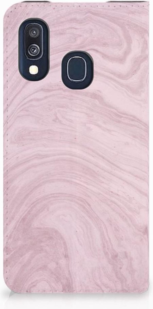 Samsung Galaxy A40 Standcase Marble Pink - Origineel Cadeau Vriendin