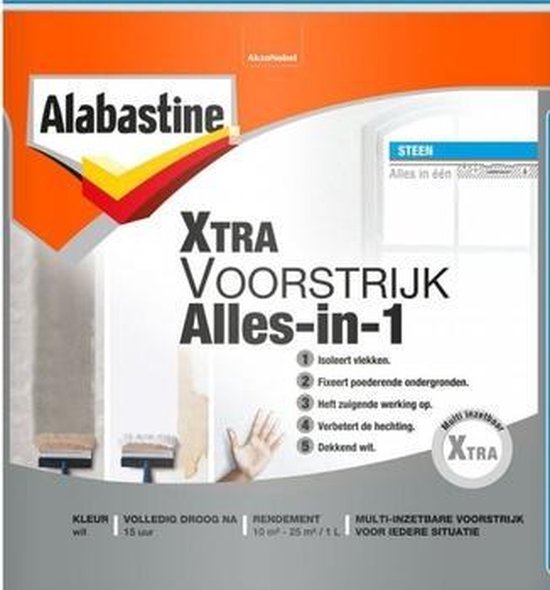 Alabastine Xtra Voorstrijk Alles in 1 - Wit - 1 liter - Alabastine