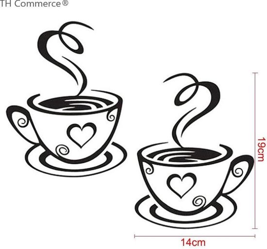 Autocollant Mural Tasse à Café Pour Cuisine - Sticker Décoratif, Neuf