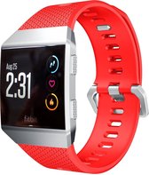 Siliconen Horloge Band Geschikt Voor Fitbit Ionic - Armband / Polsband / Strap Sport Bandje / Sportband - Rood Large