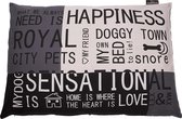 Lex & Max Happiness - Losse hoes voor hondenkussen - Rechthoek - Antraciet - 100x70cm