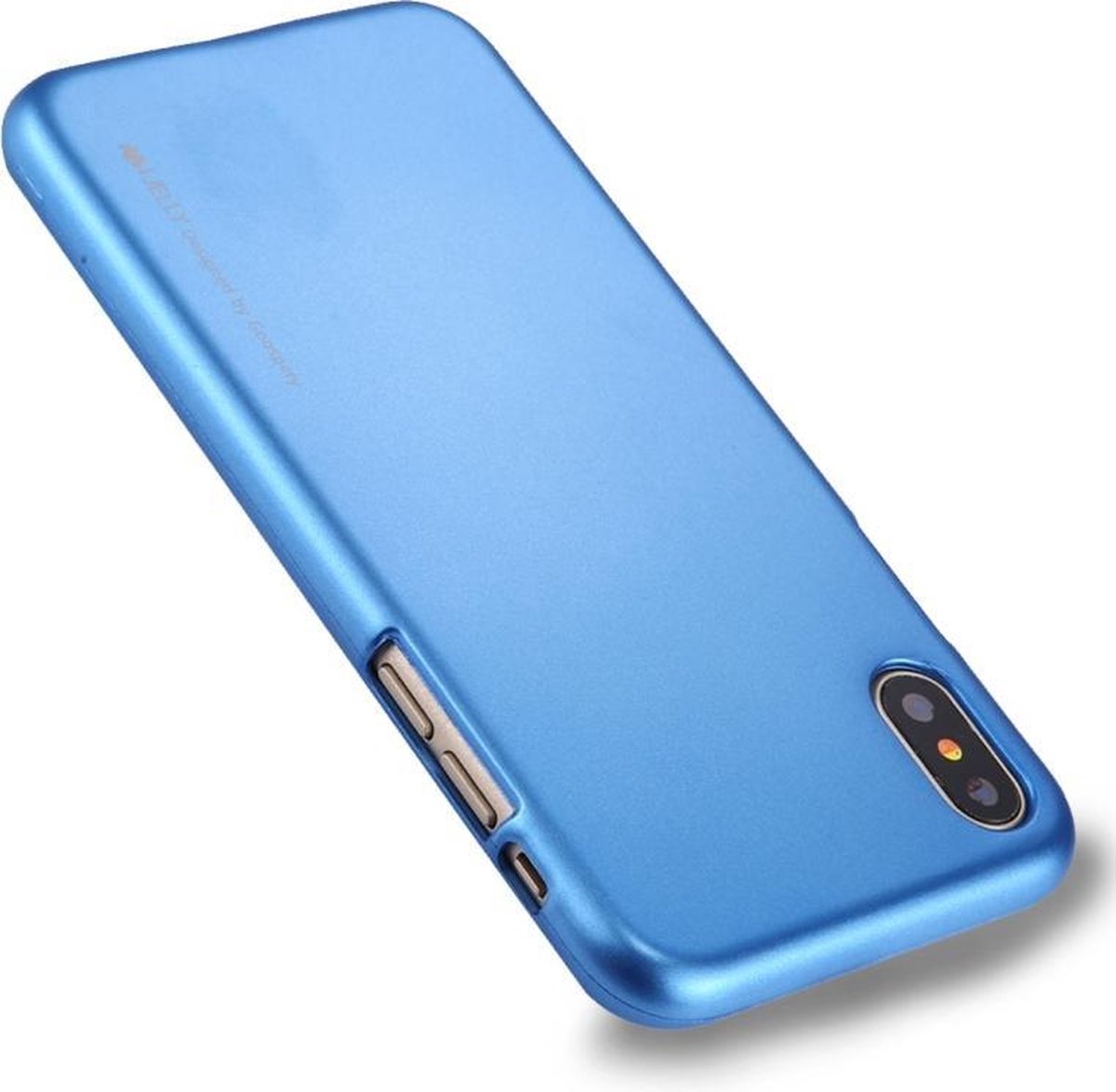 Let op type!! GOOSPERY MERCURY i JELLY for iPhone X Metal and Oil Painting Soft TPU Protective Back Cover Case(Blue)