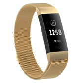 GymstonÂ® Milanees bandje - Fitbit Charge 3 - Fitbit Charge 4 - Geel Goud - Medium