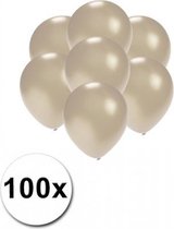 Kleine ballonnen zilver metallic 100 stuks