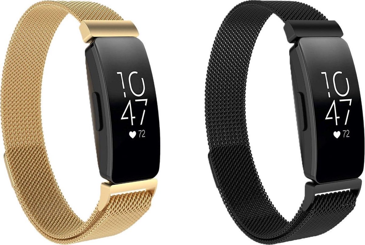 KELERINO. Milanese bandjes geschikt voor Fitbit Inspire (HR) - 2-pack - Small