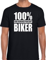 100 procent biker/ motorrijder t-shirt zwart voor heren XL