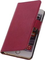 BestCases Apple iPhone 6 Plus - Echt Leer Bookcase Fuchsia - Lederen Leder Cover Case Wallet Hoesje