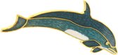 Behave® Broche dolfijn blauw groen emaille