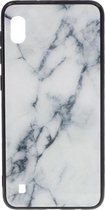 Shop4 - Geschikt voor Samsung Galaxy A10 Hoesje - Harde Back Case Marmer Wit