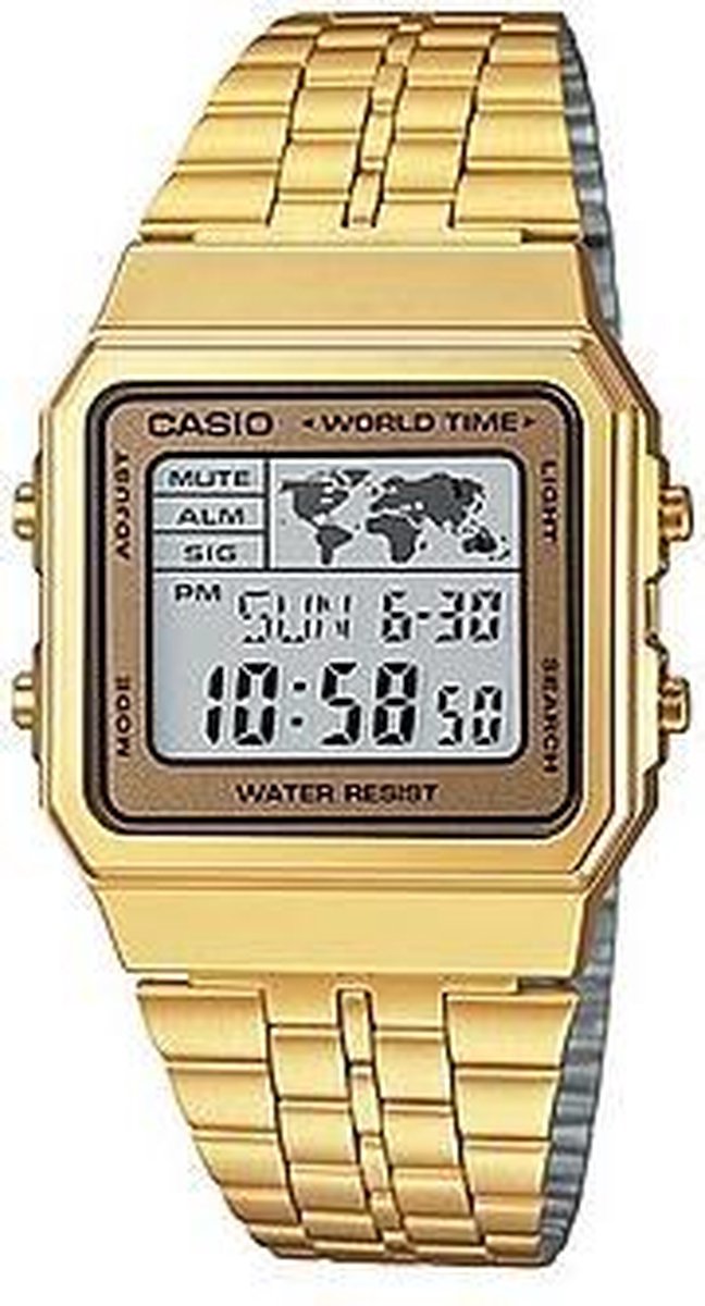 Casio A500WGA-9D unisex horloge - Goudkleurig