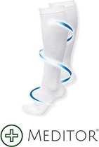 MeditorPlus Therapeutische Compressiesokken - Compressiekousen - 6 paar Wit - L/XL