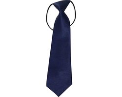 Fako Fashion® - Kinderstropdas - Kinder Stropdas - Jongens Stropdas - Das - Effen - Elastiek - Navy Blauw