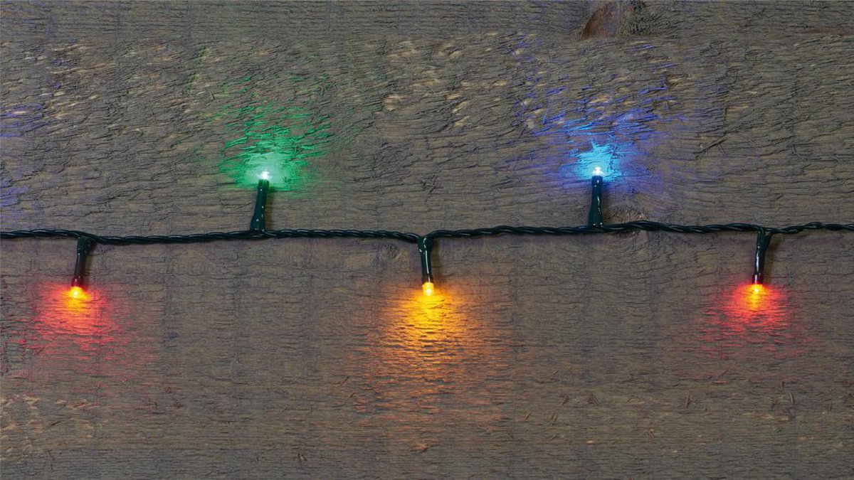 1x Kerstverlichting 180 gekleurde leds met dimmer en timer voor