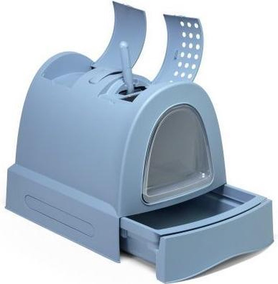 Kattenbak Imac Zuma met schuiflade, geurfilter ventilatie, schepje, kunststof, 56x40x42,5 cm, grijs - Afbeelding 2