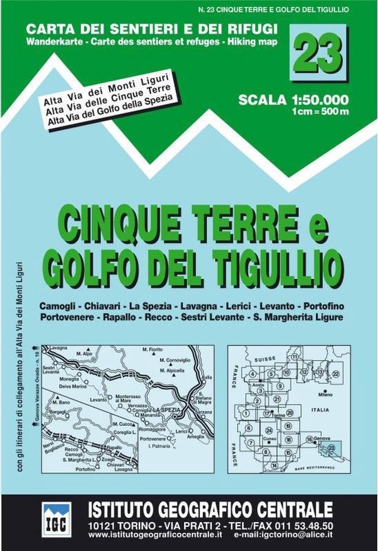IGC Italien 1 : 50 000 Wanderkarte 23 Golf del Tigullio - cover