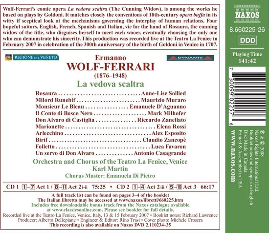 Wolf-Ferrari: La Vedova Scaltra