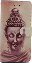 iPhone X & XS Hoesje met Print - Portemonnee Book Case - Kaarthouder & Magneetlipje - Goude Buddha