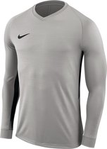 Nike Tiempo Premier LS Jersey  Sportshirt - Maat L  - Mannen - licht grijs/zwart