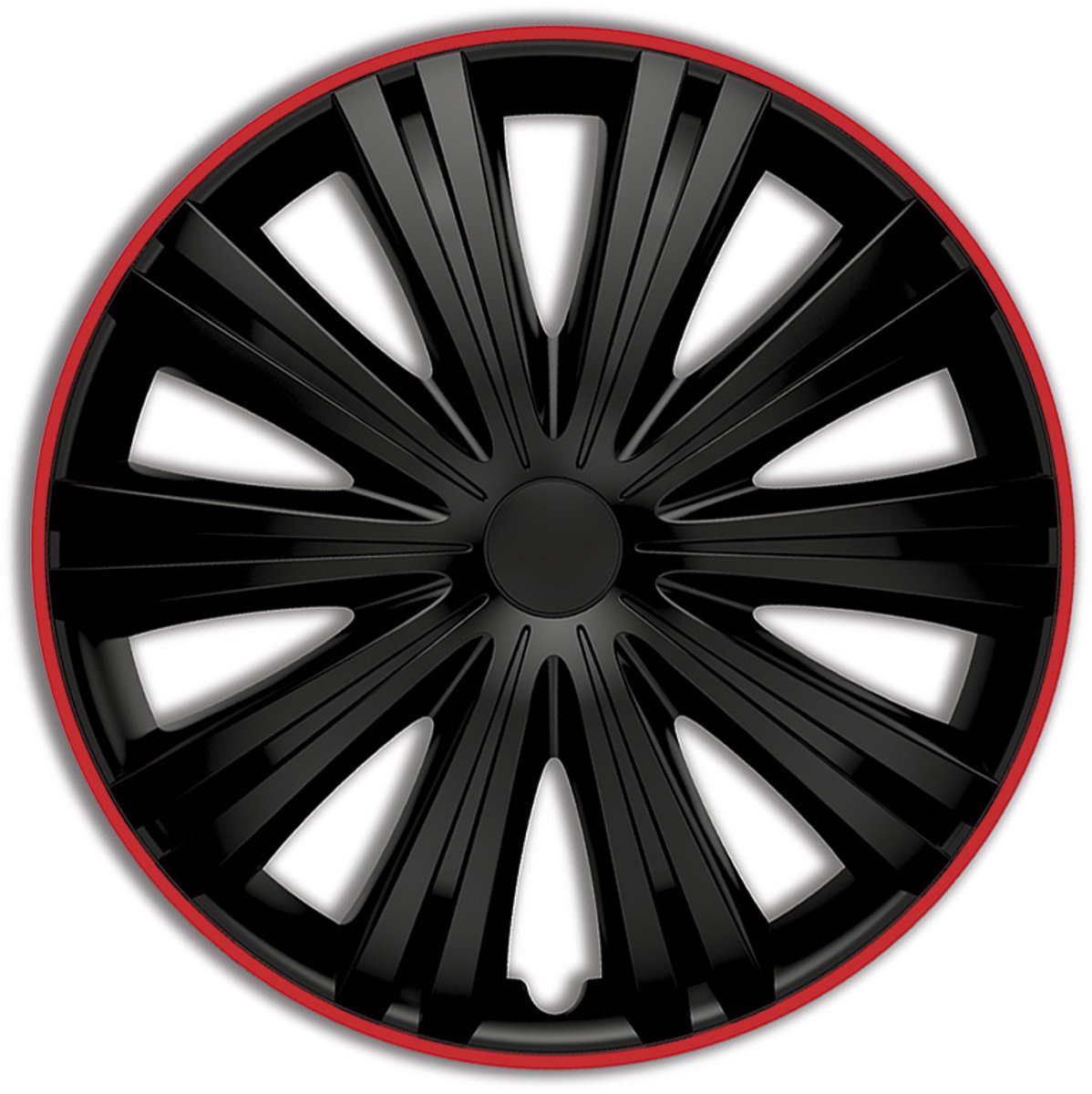 Autostyle Wieldoppen 16 inch Giga Zwart/Rood - ABS