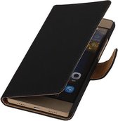 Huawei G8 - Effen Booktype Wallet Hoesje Zwart