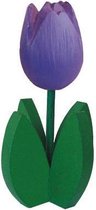 Decoratie houten paarse tulpen
