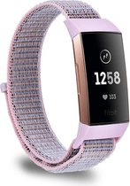 Eyzo Nylon bandje - Fitbit Charge 3 & 4 - Roze Paars