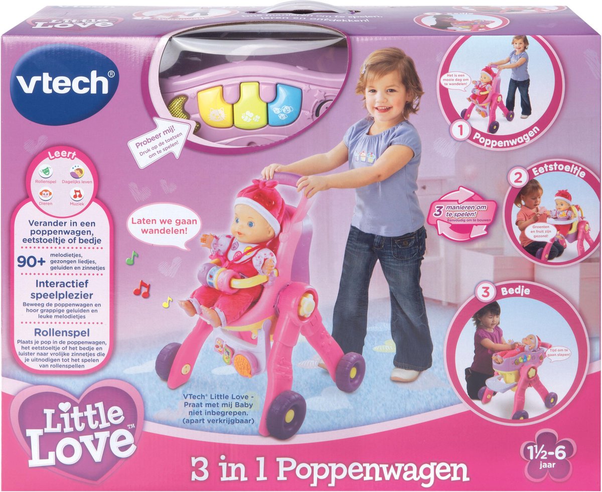Relatie Massage Montgomery VTech Little Love 3 in 1 Poppenwagen | bol.com