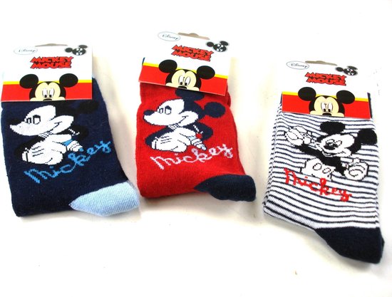Mickey Mouse sokken - 3 pak - mt. 31/34 | bol.com