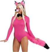 Roze vossen verkleed set voor dames - verkleedkleding