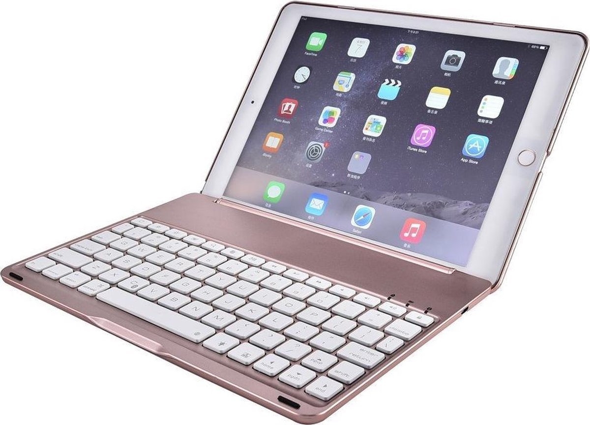 Shop4 - iPad Pro 9.7 (2016) Toetsenbord Hoes - Bluetooth Keyboard Cover Roze - Shop4