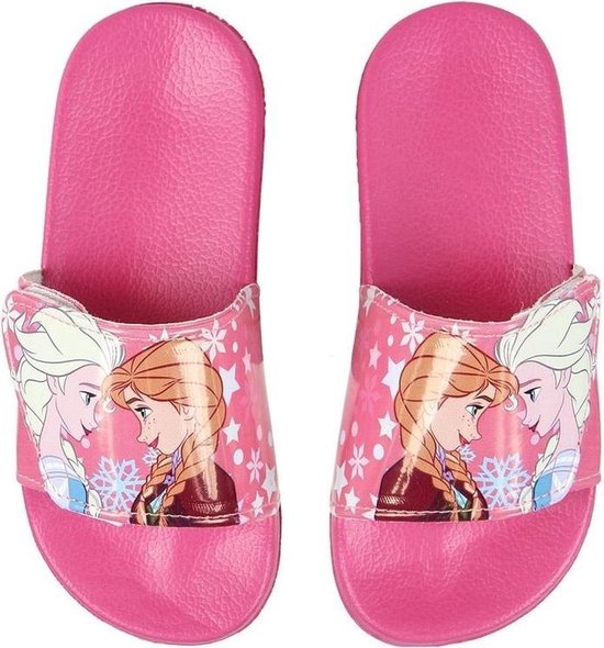 Roze Disney Frozen Elsa en Anna badslippers/saunaslippers meisjes - Zwembad... | bol.com