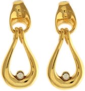 Behave® Dames oorhangers goud-kleur druppel 3,5 cm