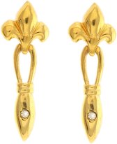 Behave® Dames oorbellen hangers barok goud-kleur 4,5cm