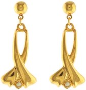 Behave Dames oorbellen hangers goud-kleur 4cm