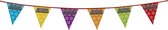 12 stuks: Holografische Vlaggenlijn - Joyeux Anniversaire - 8m - Multi