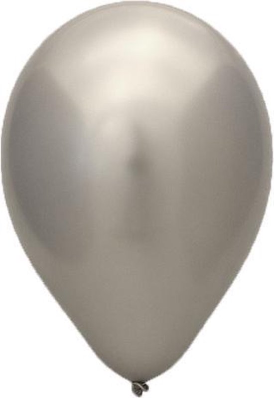 100 stuks zilver chrome latex ballon 30 cm
