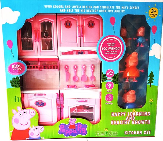 vergiftigen Mexico moeilijk Peppa Pig keukentje speelset met vele accessoires,licht en geluid + 4  figuurtjes | bol.com