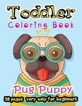 Pug Puppy Toddler Coloring Book 50 Pages very easy for beginners