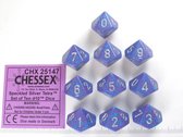 Chessex Silver Tetra Speckled D10 Dobbelsteen Set (10 stuks)