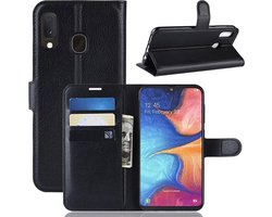 Book Case - Geschikt voor Samsung Galaxy A20e Hoesje - Zwart