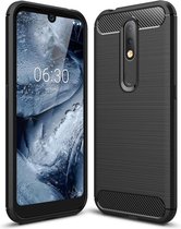 Armor Brushed TPU Back Cover - Nokia 4.2 Hoesje - Zwart